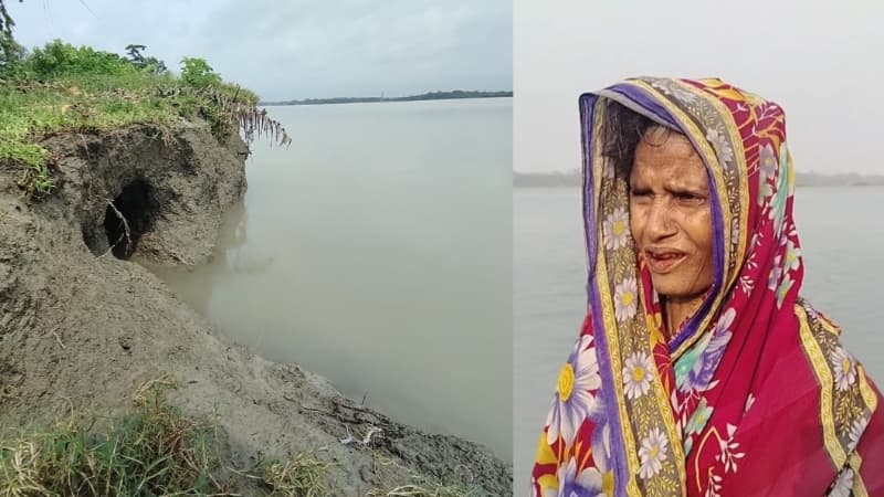 মানুষ মরলেও কবর দেওয়ার জায়গা নেই, নদীতে বিলীন স্বজনের কবর-মাকসুদা বেগম