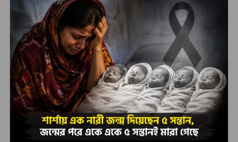 শার্শায় পাঁচ সন্তানের জন্ম দিয়েছেন এক গৃহবধু, জন্মের পরই পাঁচজনের মৃত্যু
