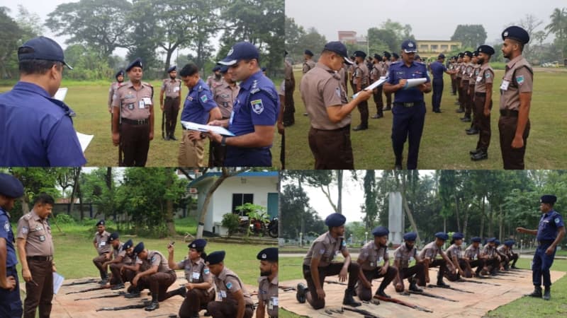 যশোরে বিভাগীয় পদোন্নতি পরীক্ষার প্যারেড ও অস্ত্র খোলা-জোড়া পরীক্ষা
